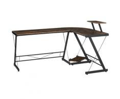 Scrivania Angolare Da Ufficio 155x115x91.5 Cm In Metallo E Truciolare Nero