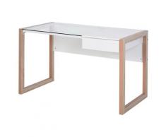Scrivania Da Ufficio 120x60x75 Cm In Legno E Vetro Benzoni