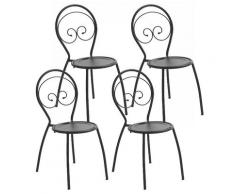 Set 4 Sedie Da Giardino 42x54x85 Cm In Acciaio Pasotti Fiona Antracite