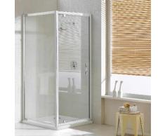 Box Doccia Angolare 80x100 Cm 1 Anta Battente In Cristallo Trasparente 6mm H198 Fosterberg Aalborg Duo