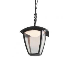 Lanterna Sospensione Catena Alluminio Nero Diffusore Policarbonato Led 12 Watt 4000 Kelvin Intec Lant-lady/s1