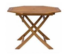 Tavolo Ottagonale Pieghevole Da Giardino 120x70 Cm In Legno Di Acacia Morel