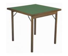 Tavolo Da Gioco Quadrato Pieghevole 80x80 Cm In Legno Panno Verde Del Fabbro Classic