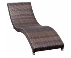 Lettino Prendisole Da Giardino In Polyrattan Morel Saint Tropez Marrone
