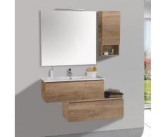 Mobile Da Bagno Sospeso 100cm Pensile P18cm Mazzoni Boston 15 Noce Chiaro Frassinato