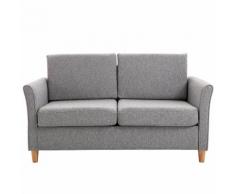 Divano 2 Posti 65x141x78 Cm In Legno E Tessuto Lino Benzoni Grigio