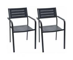 Set 2 Sedie Da Giardino 54x58x84 Cm In Acciaio Con Braccioli Pasotti Dorio Antracite