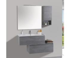 Mobile Da Bagno Sospeso 100cm Pensile P18cm Mazzoni Boston 15 Grigio Cemento
