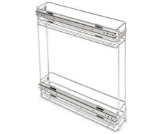 Portabottiglie Estraibile Per Mobile Da Cucina 11,5 Cm In Acciao Cromato Emuca