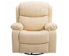 Poltrona Relax Dondolo Massaggiante E Riscaldante In Ecopelle Beige Benzoni