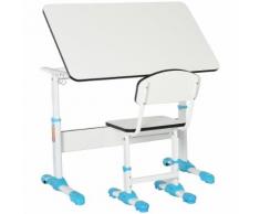 Set Scrivania E Sedia Per Bambini Altezza Regolabile Benzoni Bianca