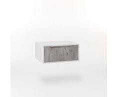 Mobile Bagno Sospeso 60 Cm In Legno Tft Belsk Bianco E Cemento