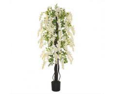 Pianta Artificiale Glicine Bianco H165 Cm Con Vaso