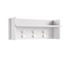Pannello Appendiabiti Da Ingresso 3 Ganci 90x29x34 Cm In Mdf Vanelli Bianco