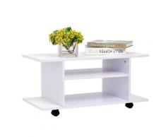 Mobile Tv In Legno Con Ruote Bianco 80x40x40 Cm Benzoni