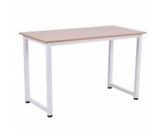 Scrivania Da Ufficio 120x60 Cm In Metallo Benzoni Natural Bianca