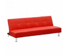 Divano Letto 2 Posti Reclinabile Ecopelle Rizzetti Ginger Rosso