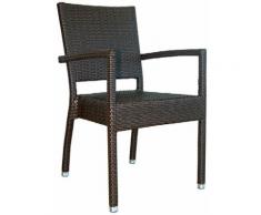 Sedia Da Giardino Con Braccioli In Polyrattan More Malaga Marrone