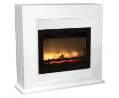 Camino Elettrico Da Pavimento Effetto Fiamma 1800w Ruby Fires Adra Flandria Bianco