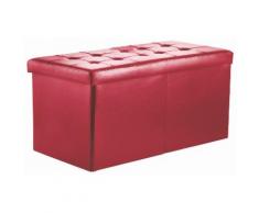 Baule Cassapanca Pouf Contenitore In Ecopelle Soriani Rosso