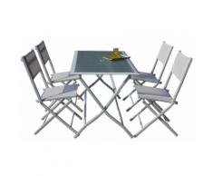 Set Tavolo E 4 Sedie Pieghevoli Da Giardino In Acciaio Bauer Astro Bianco