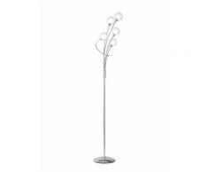 Lampada Da Terra Metallo Cromato Paralumi Sferici Vetro Trasparente Bianco Piantana Moderna G9 Ambiente I-blog-pt5