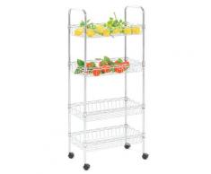 Carrello Da Cucina 4 Ripiani In Metallo Cromato Fumer Mercury