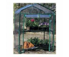 Serra 2 Ripiani Da Giardino In Alluminio Verniciato E Copertura In Pvc