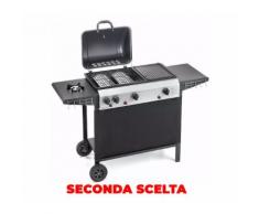 Barbecue A Gas Gpl Con Pietra Lavica 3 Fuochi Ompagrill 4080 Double Seconda Scelta