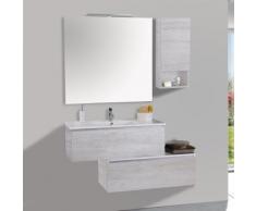 Mobile Da Bagno Sospeso 100cm Pensile P18cm Mazzoni Boston 15 Bianco Frassinato