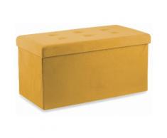 Baule Cassapanca Pouf Contenitore In Velluto Soriani Senape