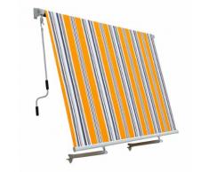 Tenda Da Sole A Caduta Con Bracci 250x300 Cm Tessuto In Poliestere Riga Gialla