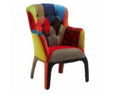 Poltrona Rivestita In Tessuto Patchwork 62,5x59x101 Cm Rizzetti Aspen