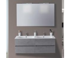 Mobile Da Bagno Sospeso 120cm Mazzoni Maiorca Light Doppia Vasca Grigio Cemento