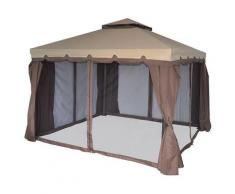 Gazebo Da Giardino 3x6m In Alluminio Morel Denver Marrone E Tortora