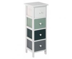 Cassettiera 4 Cassetti In Legno Massello 25x25x71 Cm Fumer Rosy