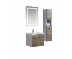 Mobile Bagno Sospeso 60 Cm Lavabo Specchio E 1 Pensile Vorich Istanbul Grigio