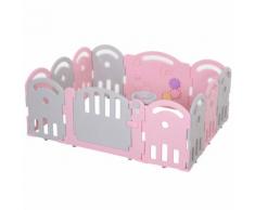 Box Recinto Attività Per Bambini 162x122x63 Cm Benzoni Grigio E Rosa