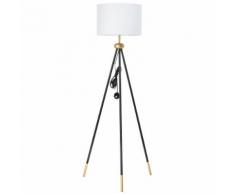 Lampada Da Terra Tripode In Metallo Con Paralume 56x56x137 Cm Benzoni Bianco