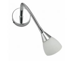 Applique Flessibile Metallo Cromo Diffusore Vetro Lampada Da Bagno G9 Intec Spot-f1