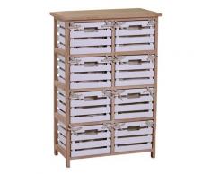 Cassettiera 8 Cassetti In Legno 58x30x85cm Adami Arianna Naturale E Bianca