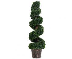 Pianta Artificiale Bosso A Spirale Ø32x112 Cm Con Vaso Miozzi Verde