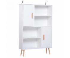 Libreria Con Piedini In Legno Di Pino Bianco 80x23.5x123 Cm Benzoni