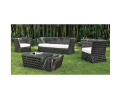 Set Da Giardino Divano 2 Poltrone E Tavolino In Wicker Ranieri Paros