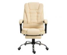 Sedia Da Ufficio Presidenziale In Ecopelle Benzoni Beige