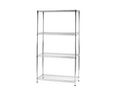 Scaffale In Acciaio Cromato Per Esterno 4 Piani 36x90x137cm Tosini Zn1436-4