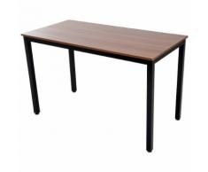 Scrivania Da Ufficio In Legno E Struttura In Metallo Noce 120x60x74 Cm Benzoni