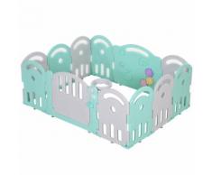 Box Recinto Attività Per Bambini 162x122x63 Cm Benzoni Grigio E Azzurro