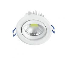 Incasso Controsoffittatura Faretto Tondo Orientabile Alluminio Bianco Led 5 Watt Luce Fredda Intec Inc-krone-5f