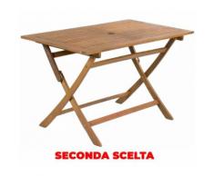 Tavolo Rettangolare Pieghevole Da Giardino 120x70 Cm In Legno Di Acacia Morel Seconda Scelta
